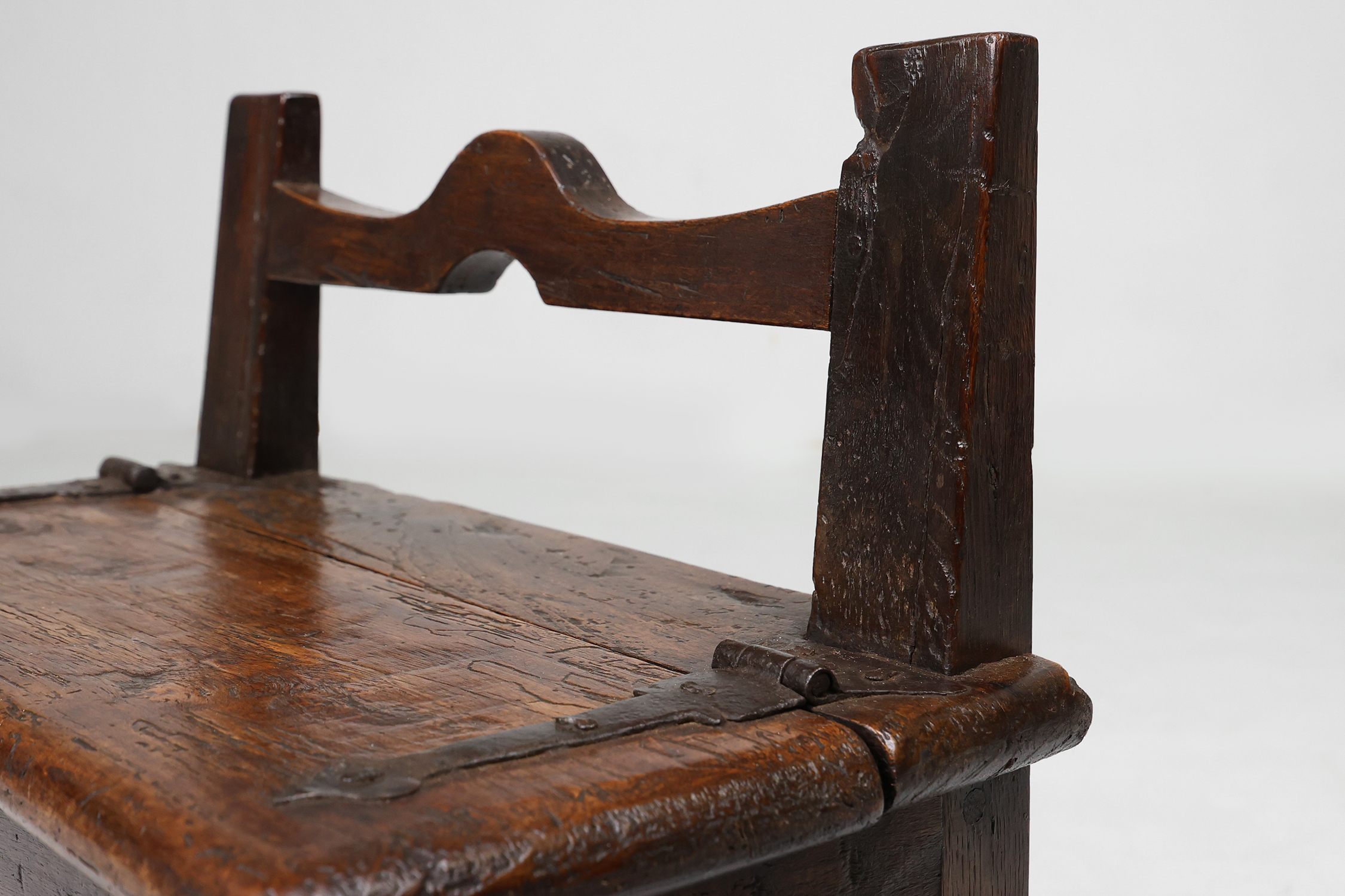 16th Century French wooden stool with storage and nice patinathumbnail